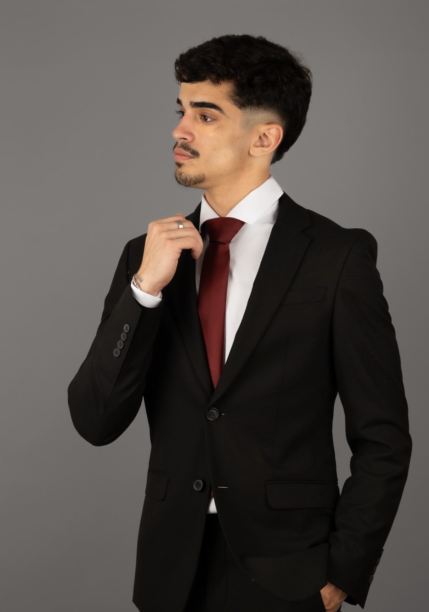 Business man in black suit